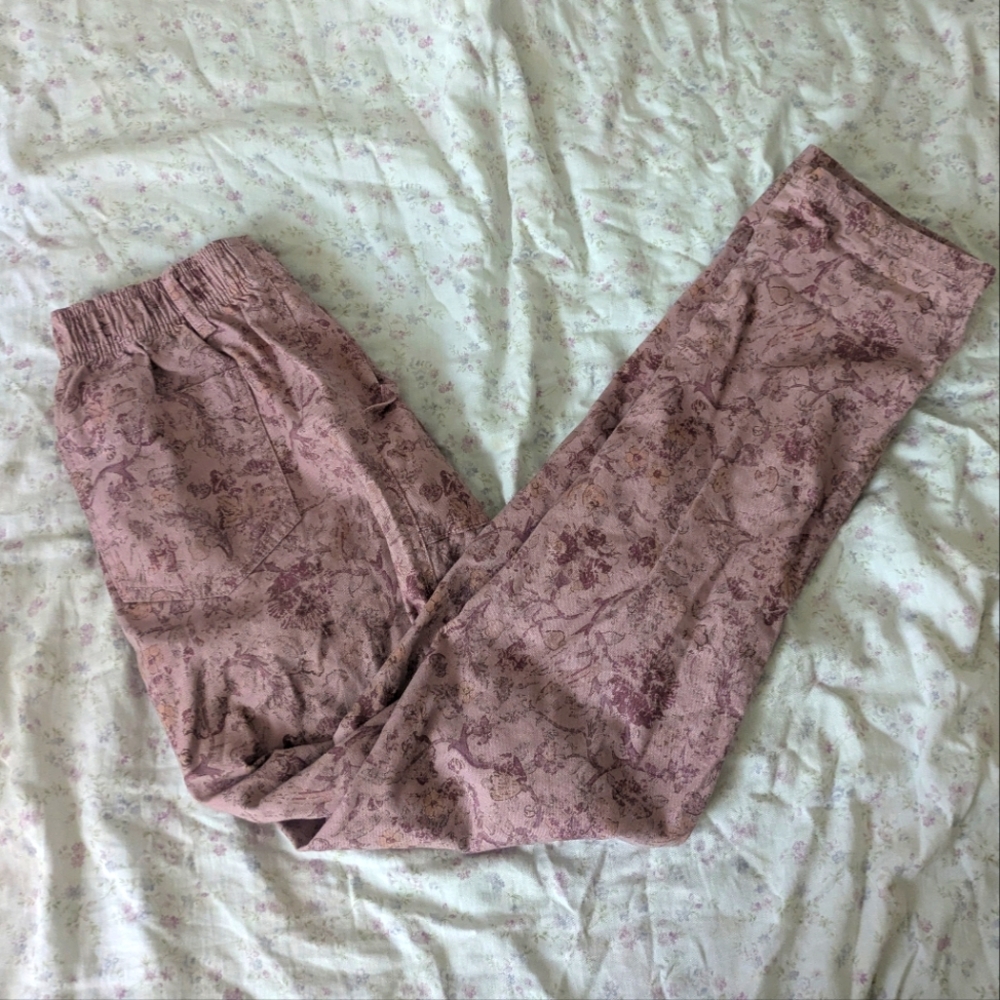 Knox Rose Floral Patterned Purple Pants